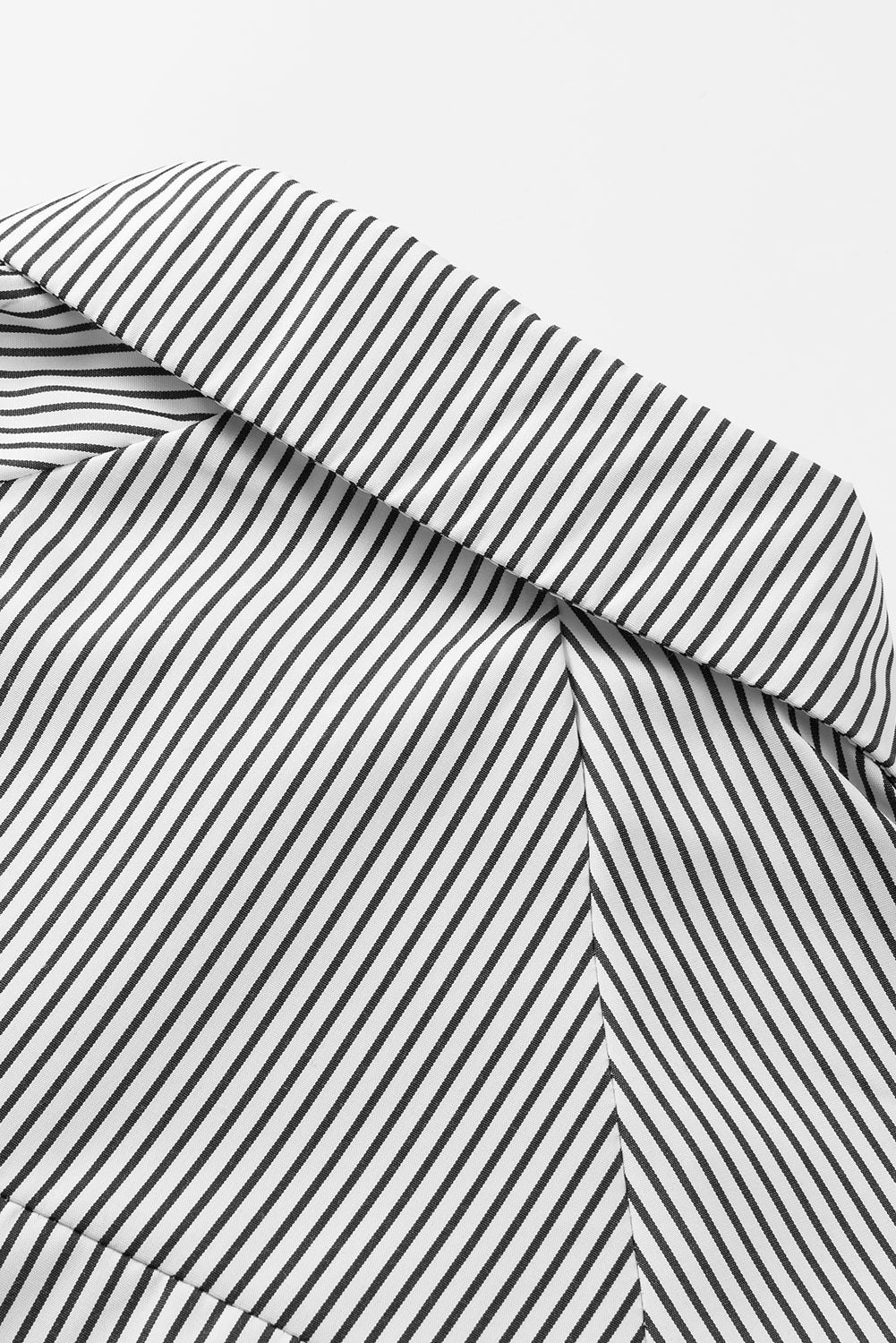 Light Blue Casual Striped Shirred Cuffs Shirt