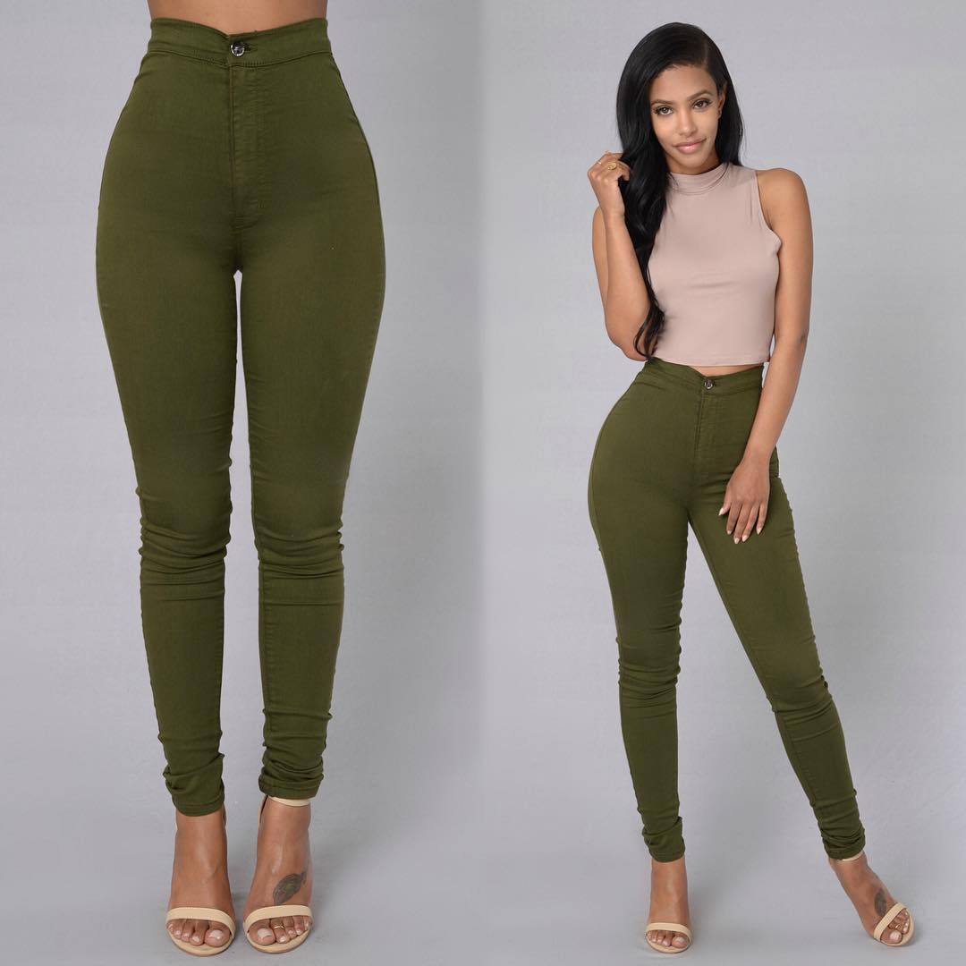 explosion Leggings thin waist stretch pencil pants tight candy colored jeans