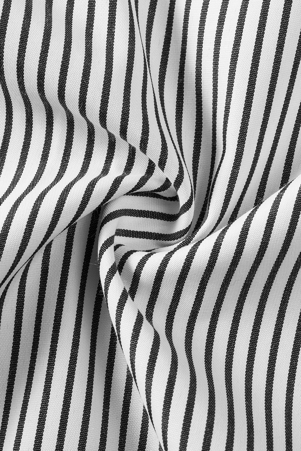 Light Blue Casual Striped Shirred Cuffs Shirt