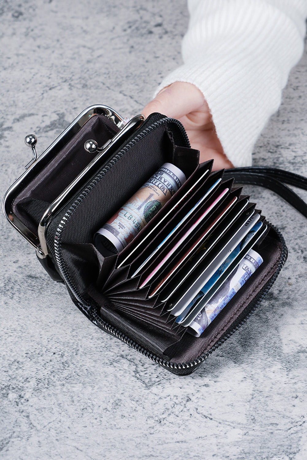 Chestnut Minimalist Wristlet PU Leather Coin Purse