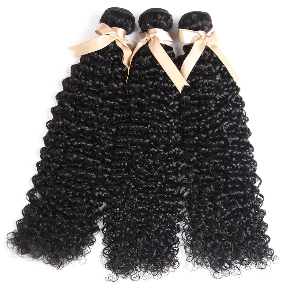 Indian Kinky Curly Bundles Human Hair Weaving Natural Color 1//3/4 Bundles Deal Jerry Curly Human Hair Extensions