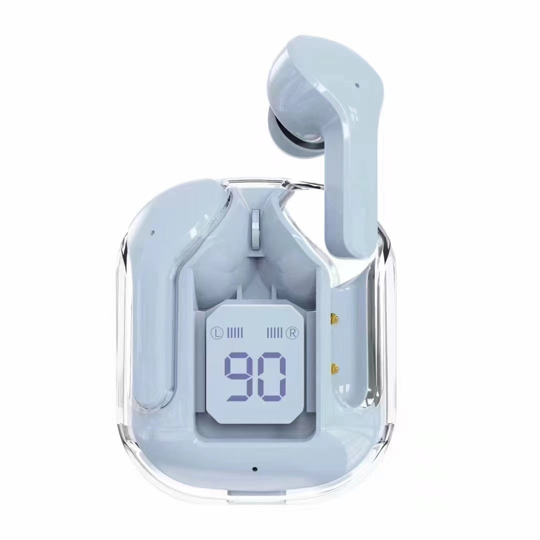 Mini Transparent Wireless Bluetooth Headset Digital Display ENC Noise Reduction True Wireless Sports Music
