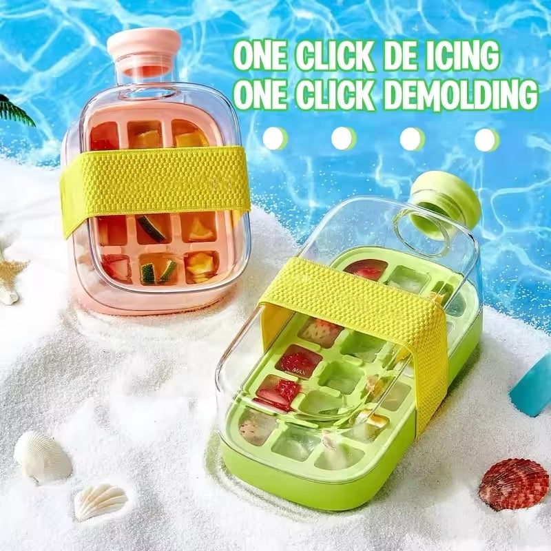 One-Click Molding Cooling Cup,Instant Ice Maker,Zero-Contact Design,Straw Included,Curling Mold,Portable & Stylish Chilled Drink