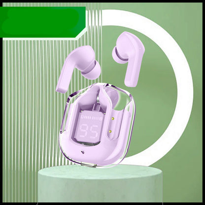 Mini Transparent Wireless Bluetooth Headset Digital Display ENC Noise Reduction True Wireless Sports Music