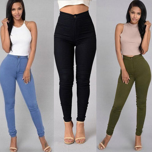 explosion Leggings thin waist stretch pencil pants tight candy colored jeans