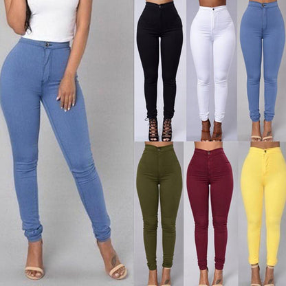 explosion Leggings thin waist stretch pencil pants tight candy colored jeans