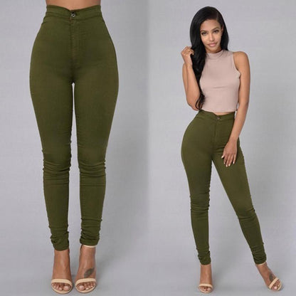 explosion Leggings thin waist stretch pencil pants tight candy colored jeans
