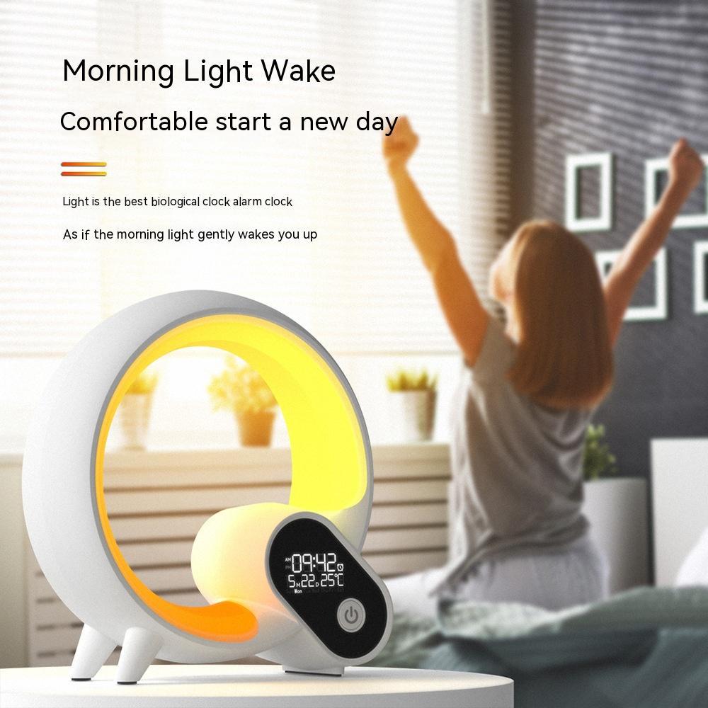 Creative Q Light Analog Display Alarm Clock Bluetooth Audio Intelligent Wake-up Q Colorful Atmosphere Light