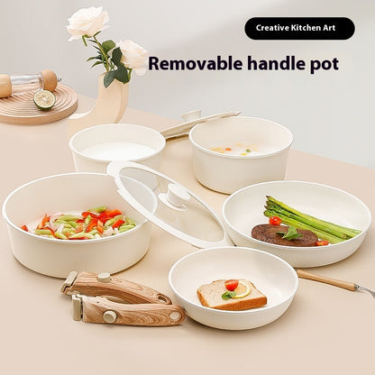 Removable Non-stick Cookware Suit Medical Stone Pan Milk Pot