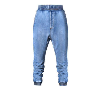 Elastic Waist Jeans Women Casual Female Cross-pants Plus Size Big and Tall Women Clothes High Quality Woman Summer Jeans S2814