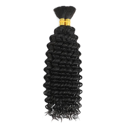 Human Braiding Hair Deep Wave Bulk for Braiding No Weft Deep Curly Braiding Hair for Boho Braids Brazilian Virgin Human Hair