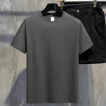 Men T Shirt Summer Cotton Tops Women Solid Color Blank  O-neck Round Collar Short-Sleeve Couple White Top Tees