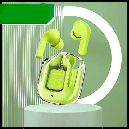 Mini Transparent Wireless Bluetooth Headset Digital Display ENC Noise Reduction True Wireless Sports Music
