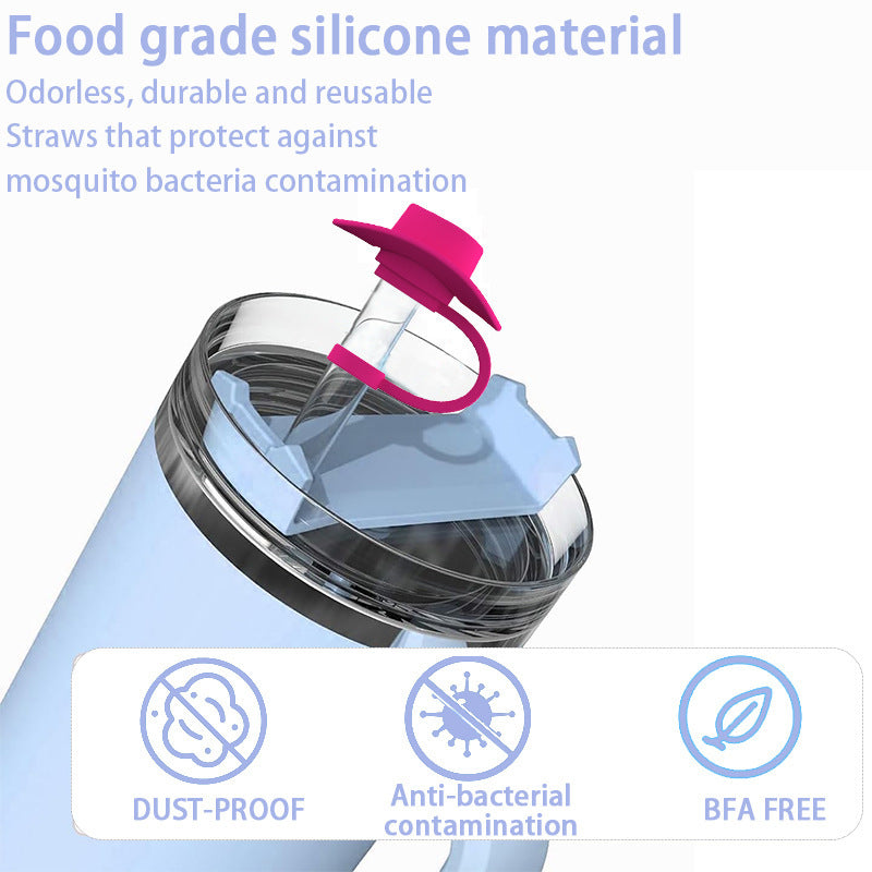 Style Straw Covers Cap Novelty Sturdy Straw Toppers Reusable Cowboy Hat Shaped For Camping Home Hiking Picnic Kitchen