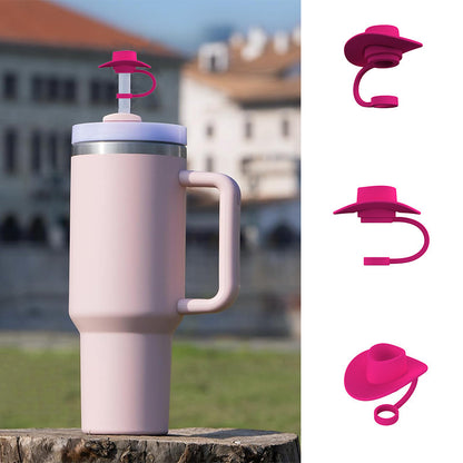 Style Straw Covers Cap Novelty Sturdy Straw Toppers Reusable Cowboy Hat Shaped For Camping Home Hiking Picnic Kitchen