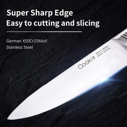 Kitchen Knife Set, 15 Piece Knife Sets with Block, Chef Knives with Non-Slip German Stainless Steel Hollow Handle Cutlery Set with Multifunctional Scissors Knife Sharpener   Platform Banned