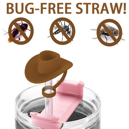 Style Straw Covers Cap Novelty Sturdy Straw Toppers Reusable Cowboy Hat Shaped For Camping Home Hiking Picnic Kitchen