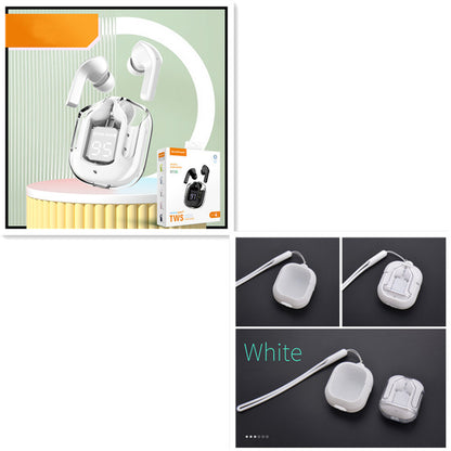 Mini Transparent Wireless Bluetooth Headset Digital Display ENC Noise Reduction True Wireless Sports Music