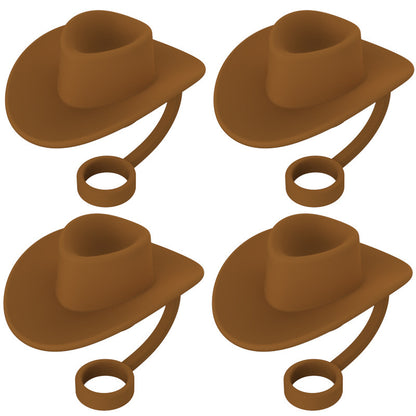 Style Straw Covers Cap Novelty Sturdy Straw Toppers Reusable Cowboy Hat Shaped For Camping Home Hiking Picnic Kitchen