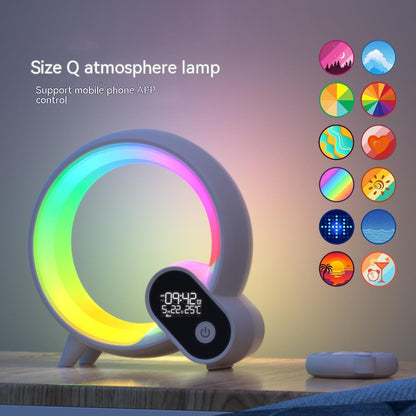 Creative Q Light Analog Display Alarm Clock Bluetooth Audio Intelligent Wake-up Q Colorful Atmosphere Light